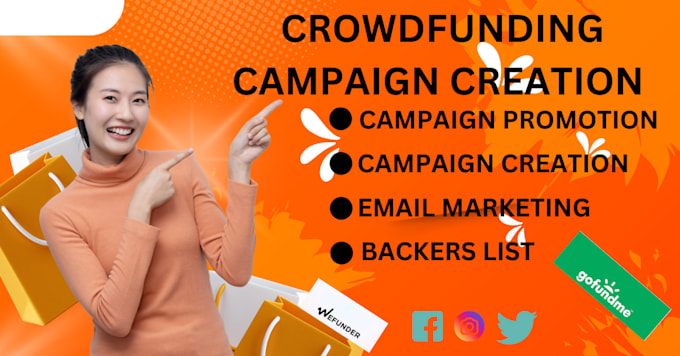 Gig Preview - Promote your crowdfunding campaign on kickstarter, indiegogo, and gofundme