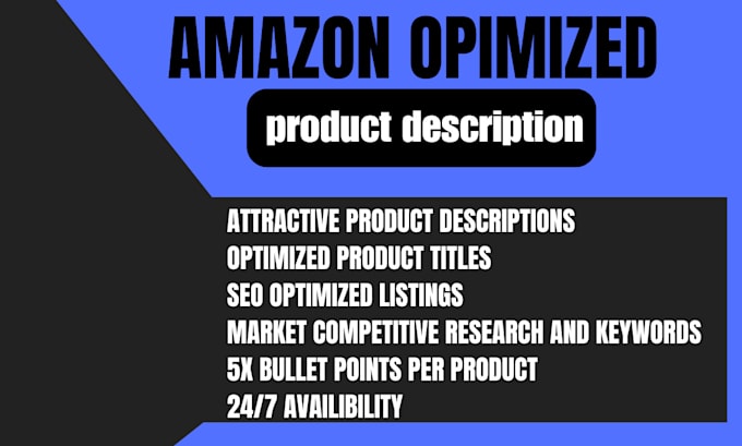 Gig Preview - Write amazon product listing description with SEO amazon listing optimization