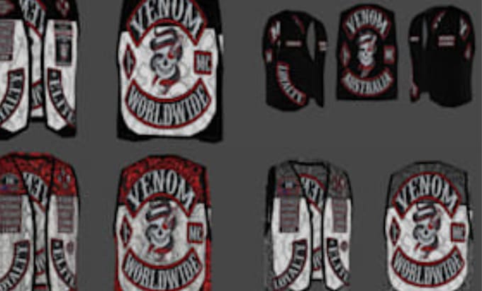 Gig Preview - Create fivem custom eup, gang, staff clothing kuttes mc, mc vest, biker clothin