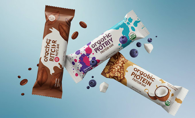 Gig Preview - Design organic food product packaging, protein bar design and supplement label