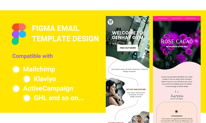 Gig Preview - Design responsive email template design in figma for mailchimp klaviyo mailchimp