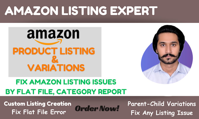 Gig Preview - Create amazon product listing and variation, using flat file, category report