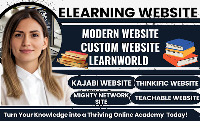 Gig Preview - Build modern thinkific website, kajabi website and wix website for online course