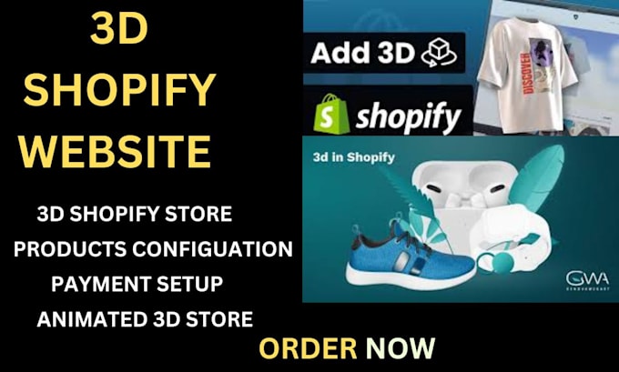 Gig Preview - Design new shopify store 3d product mockup design or redesign shopify website