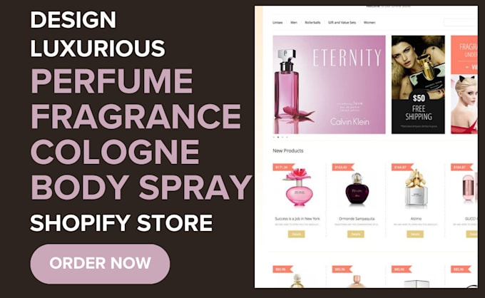 Gig Preview - Design stunning perfume fragrance shopify store deodorant body spray store