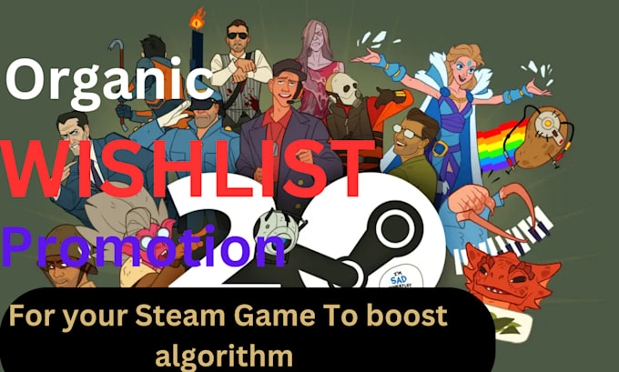 Gig Preview - Do organic wishlist promotion for your game to boost game algorithm and ranking