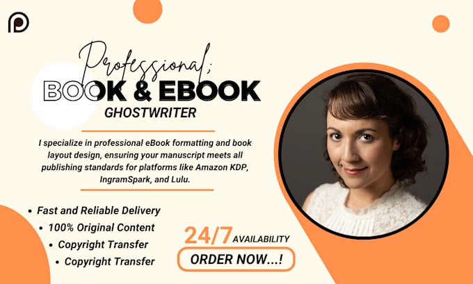 Gig Preview - Amazon KDP book publishing ebook ghostwriter formatting book writer book editing