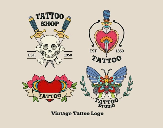 Gig Preview - Make elegant tattoo traditional logo for your brand