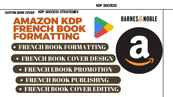 Gig Preview - Do french book publishing, format french book, amazon kdp french ebook french