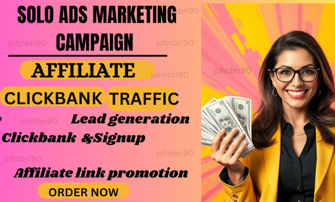 Gig Preview - Clickbank affiliate link promotion clickbank affiliate signup solo ads marketing