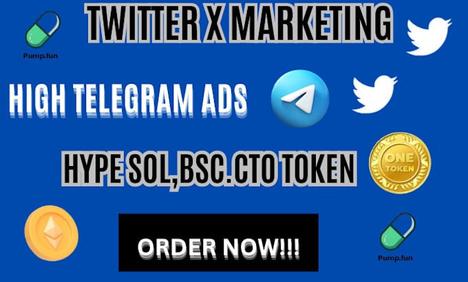 Bestseller - twitter x marketing pump sol token to reach 50m mc telegram promotion pump fun