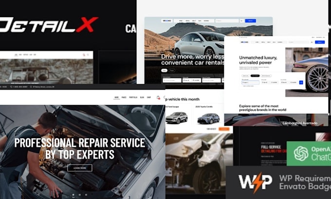 Gig Preview - Build  responsive car detailing, auto dealership, washing and rental website