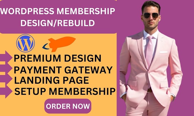 Gig Preview - Design and rebuild custom wordpress membership subscription website memberpress