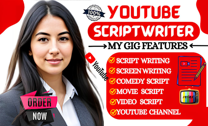 Gig Preview - Be your video script writing youtube scriptwriter movies script screen writing