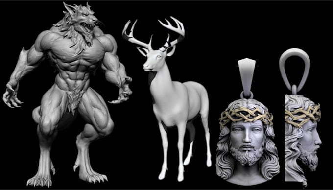 Gig Preview - Sculpt 3d creature model, 3d animal model, 3d bas relief model for 3d printing