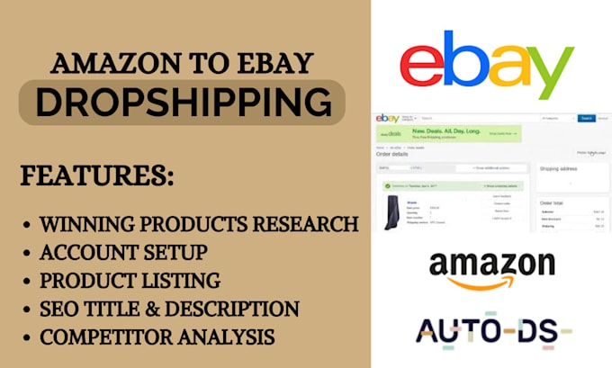 Gig Preview - Do amazon to ebay dropshipping ebay product seo listing product research