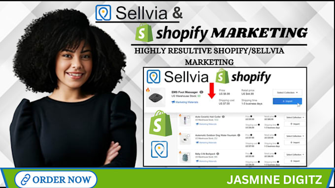 Gig Preview - Boost sellvia marketing shopify dropshipping  product upload sellvia shop