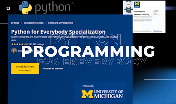 Bestseller - python for everybody specialization course support tutoring practice