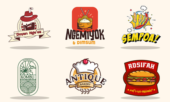 Gig Preview - Make appealing food beverages, cafe, bakery logo free other desired designs