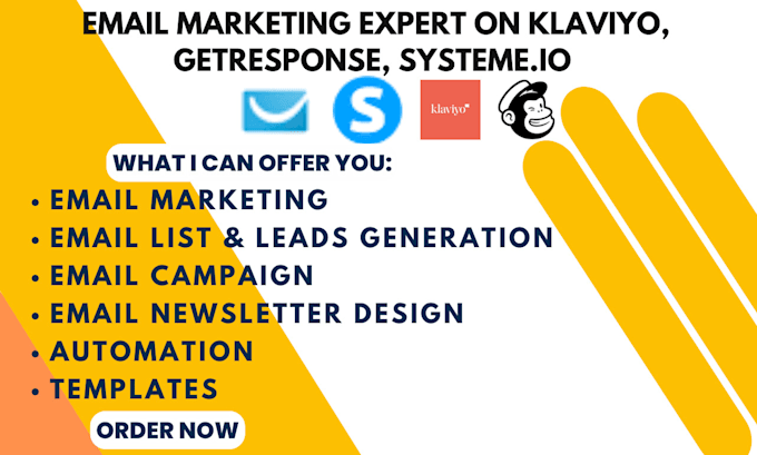 Gig Preview - Design and setup your email marketing pathways on klaviyo and getresponse