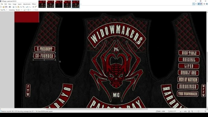 Gig Preview - Design a unique vest design mc kuttes gang clothings eup ems vest logo mc patch