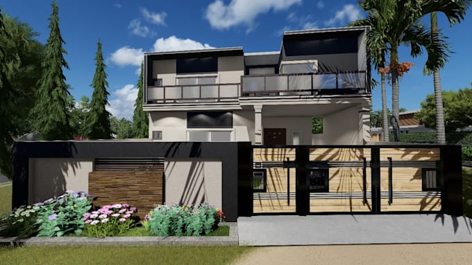 Gig Preview - 3d model house, 3d exterior home, interior design,3d architectural rendering