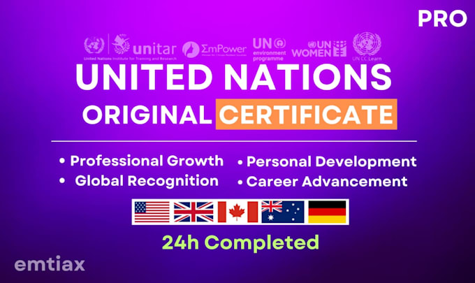 Bestseller - provide an original united nations certificate for job and career advancement