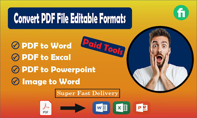 Gig Preview - Professional PDF to word, excel, powerpoint conversion l fast and accurate