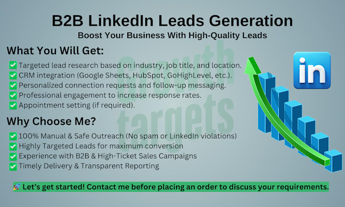 Gig Preview - Generate targeted b2b leads and outreach on linkedin