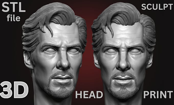 Gig Preview - Sculpt 3d head model bust up, 3d miniatures 3d toy character 3d figure print stl