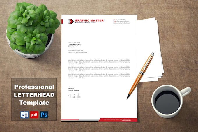 Gig Preview - Design professional business letterhead ms word template