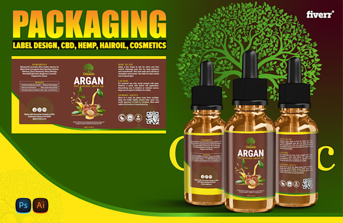 Gig Preview - Unique bottle packaging for cbd, hemp, and hair oil products