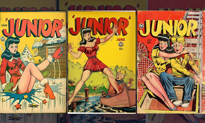 Bestseller - create retro vintage illustration vintage comic poster, vintage cover comic book