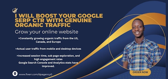 Gig Preview - With real organic traffic, i wilincrease your google search engine optimization