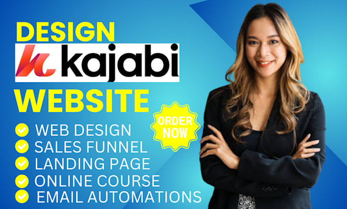 Gig Preview - Design kajabi sales page, kajabi landing page website for online course