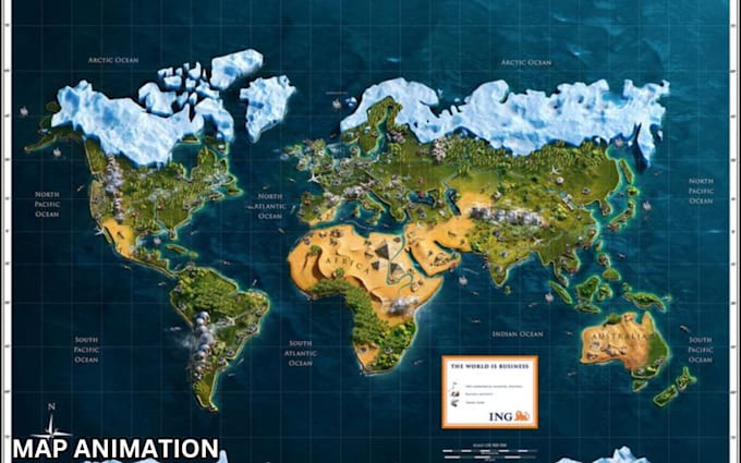 Gig Preview - Edit and create map animation video using geolayer3 map animated short videos