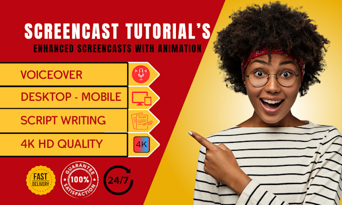 Gig Preview - Record HD screencast explainer tutorial video for website or app with voiceover