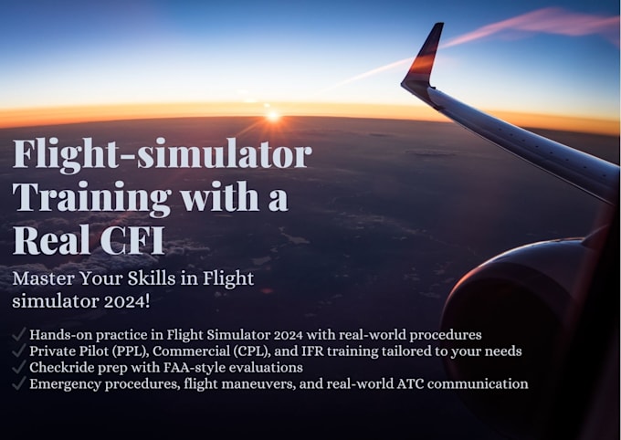 Gig Preview - Teach you to fly flight simulator 2024 training with a flight instructor