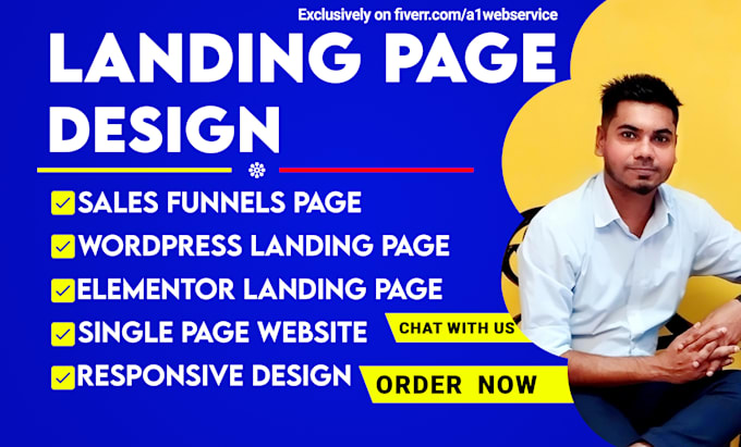 Gig Preview - Design wordpress landing page, one page website sales funnel with elementor pro