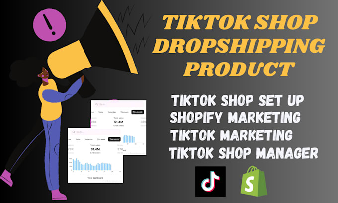 Gig Preview - Set tik tok shop dropshipping tik tok shop product listing tik tok shop