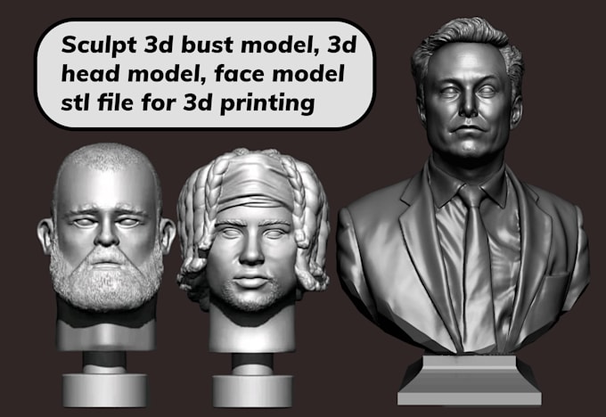 Bestseller - sculpt 3d bust model, 3d head, 3d face 3d miniature, 3d toy for 3d printing