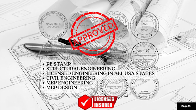 Gig Preview - Do civil and structural engineer, pe stamp in virginia, pennsylvania, georgia