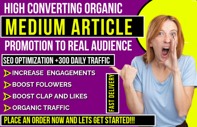 Gig Preview - Organically medium article promotion, medium followers, medium profile