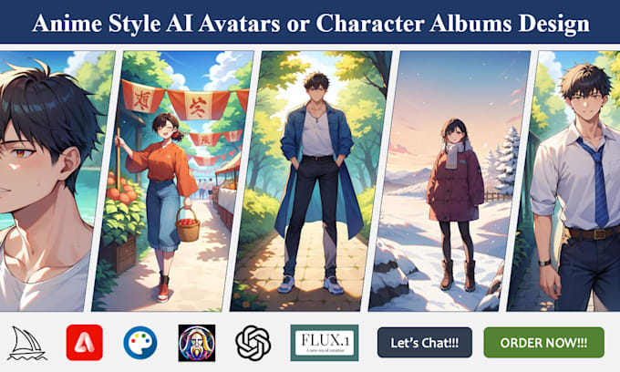 Gig Preview - Design anime style ai avatars or character albums for you