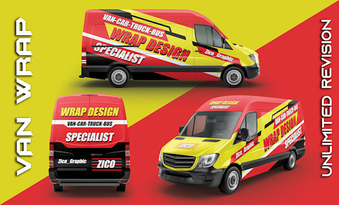 Gig Preview - Make professional box trailer wrap, van wrap, cargo van wrap, truck wrap design