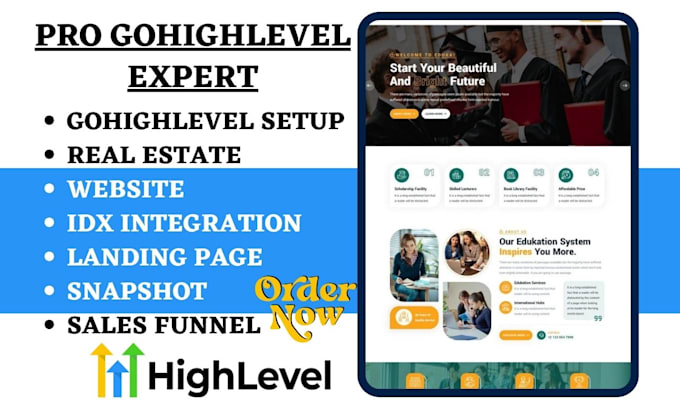 Gig Preview - Do gohighlevel real estate mortgage landing page snapshot idx website automation