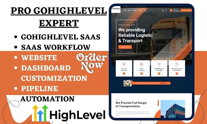 Gig Preview - Design gohighlevel saas landing page sales funnel dashboard pipeline automation