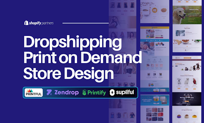 Gig Preview - Design a high converting pod or dropshipping shopify store