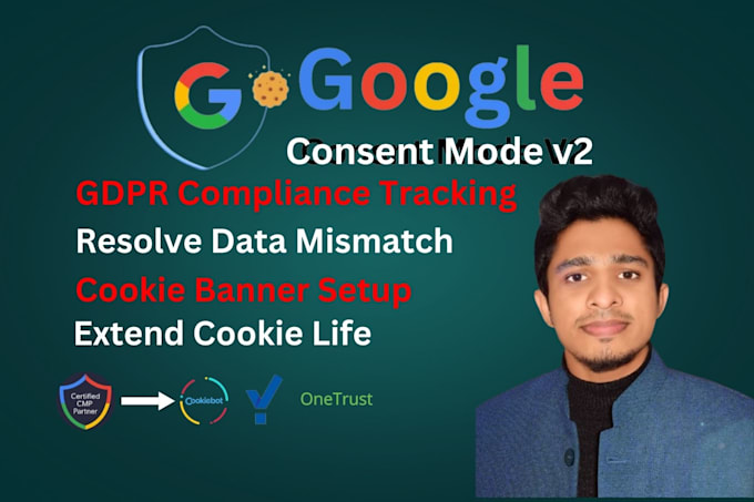 Gig Preview - Set up cookie consent, consent mode v2, consent banner, google consent mode gdpr