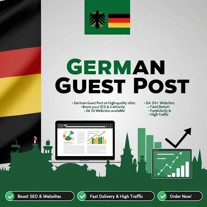 Gig Preview - German guest post, link building with high da site authority dofollow backlink